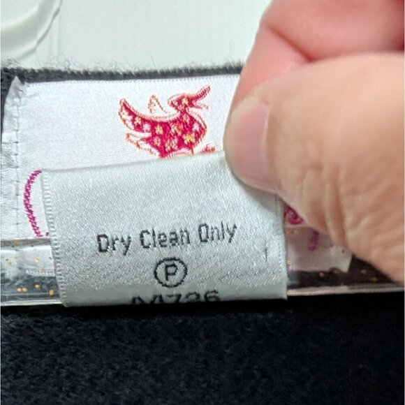 The Quacker Factory Fairy Cardigan Womens Size Medium Black Wool Beaded Full Zip - Picture 6 of 11